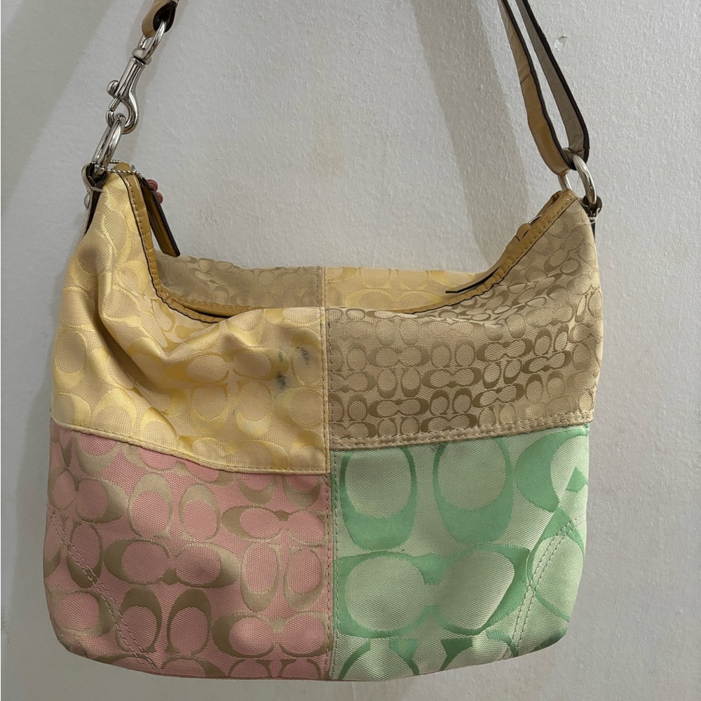 Coach Pastel Patchwork Shoulder Bag